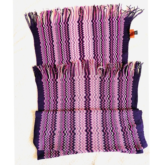 Missoni Giant Scarf Made in Italy Wool Blend Chevron Scarf Pashmina size.